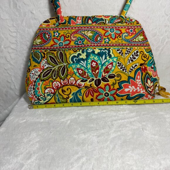 Vera Bradley Bowler Bag FALL 2012 Retired "PROVENCAL" Yellow floral pattern - Picture 9 of 12